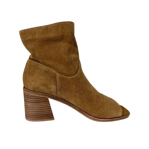 Lucky Brand Ryemi Peep-Toe Boho Ankle Boots Booties  Size US 9  Brown Suede - Picture 3 of 11